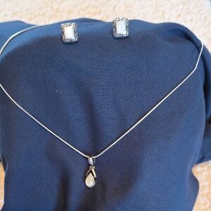 Elegant Silver Necklace and Earring Set